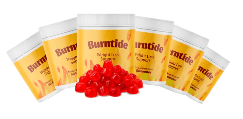 BurnTide 6-bottle package with gummies